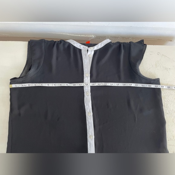4/25 Black/White Trim Semi Sheer Joe Fresh Blouse - Picture 4 of 4